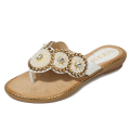 Stock Slides Shoes,Women's Flat Rhinestone Jeweled Sandals,Flip Flop